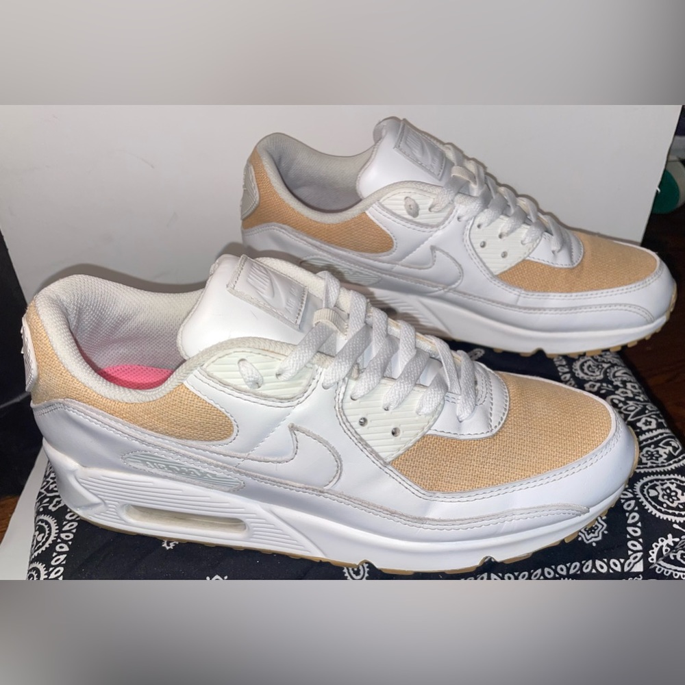Nike air max 90 white, gum, light brown size 10